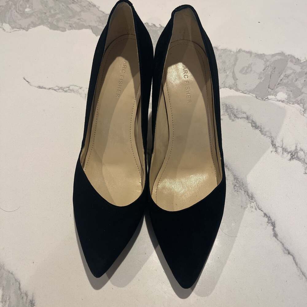 Marc Fisher Black Suede Pointed Toe Pumps Set